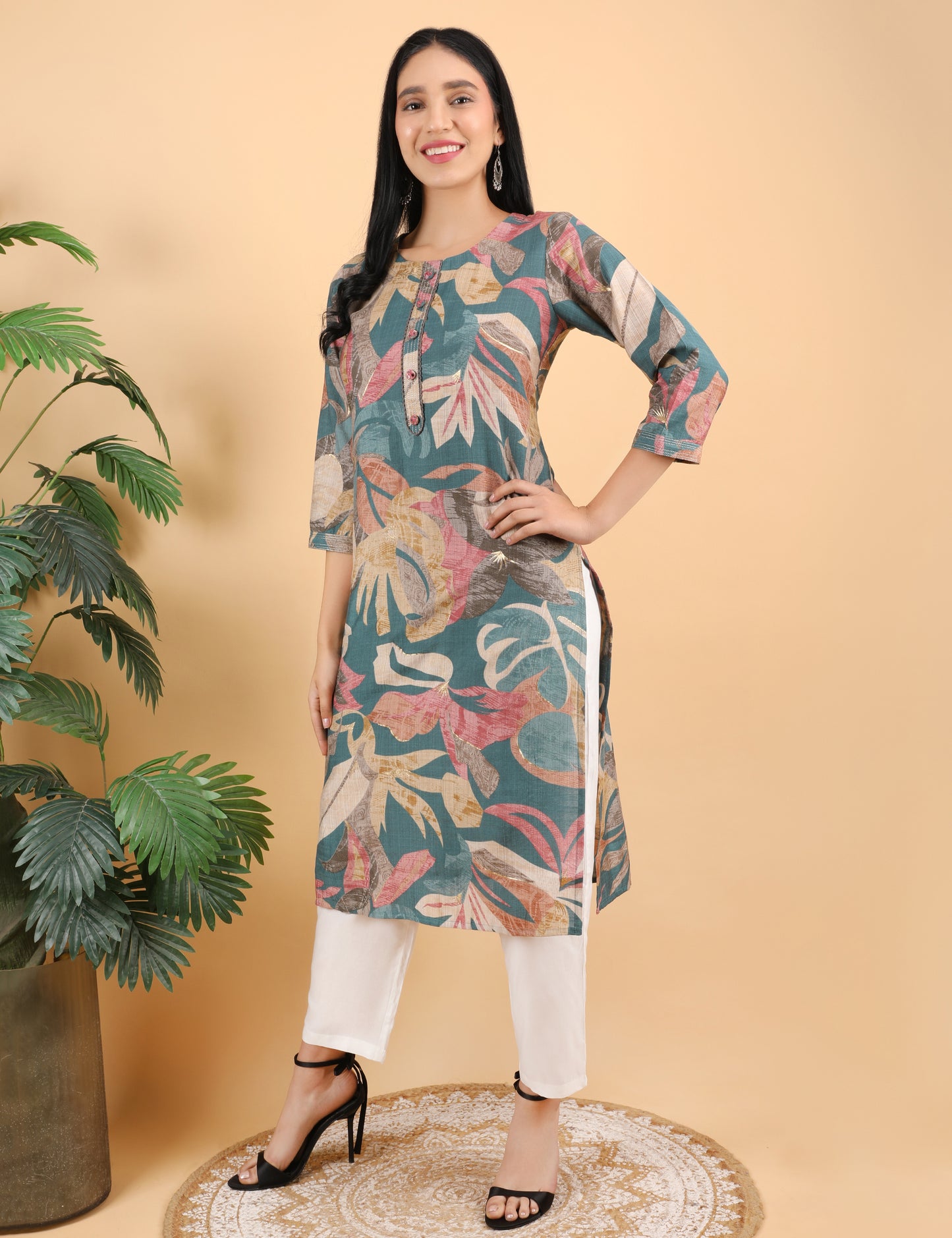 FLORAL PRINTED COTTON KURTI