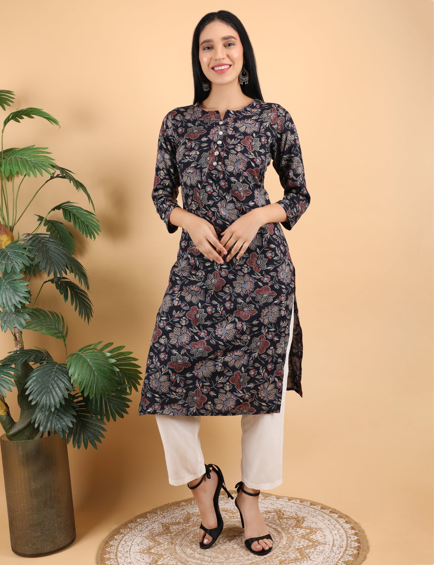MULTICOLOUR PRINT COTTON KURTA