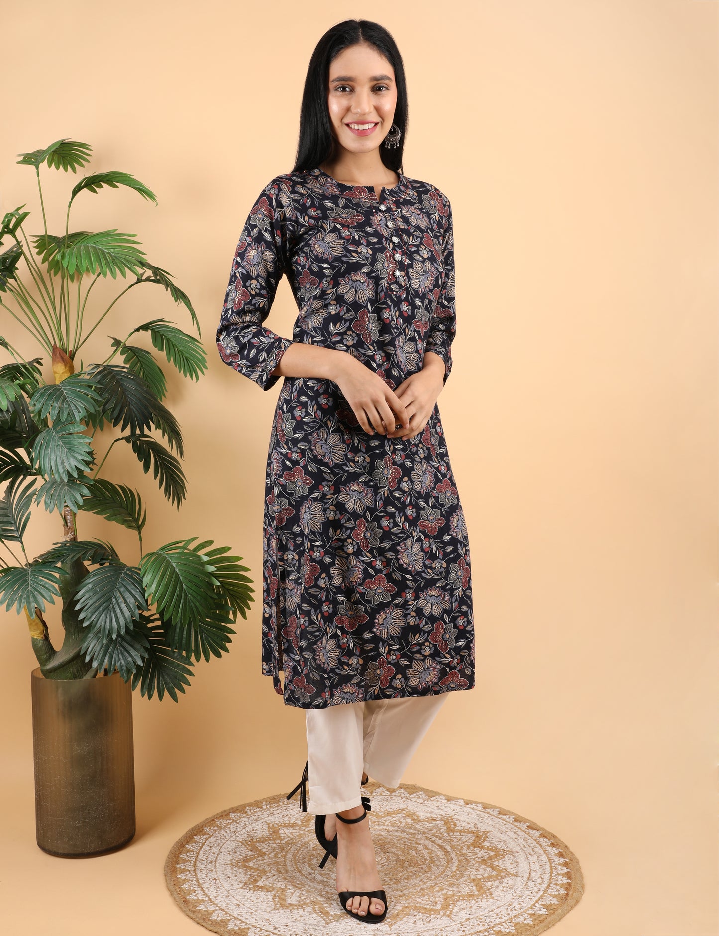 MULTICOLOUR PRINT COTTON KURTA
