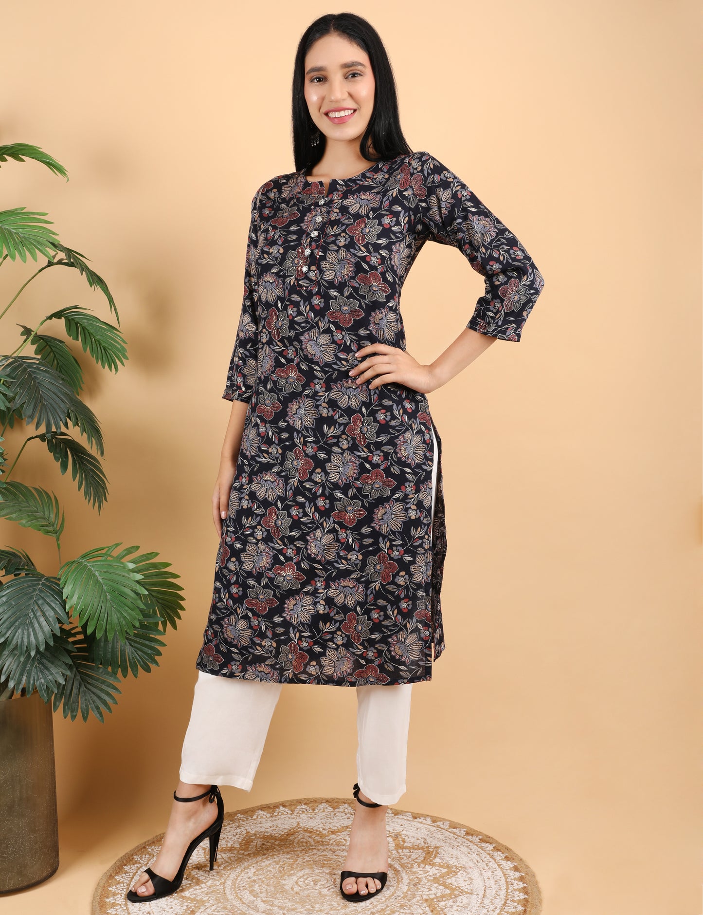 MULTICOLOUR PRINT COTTON KURTA