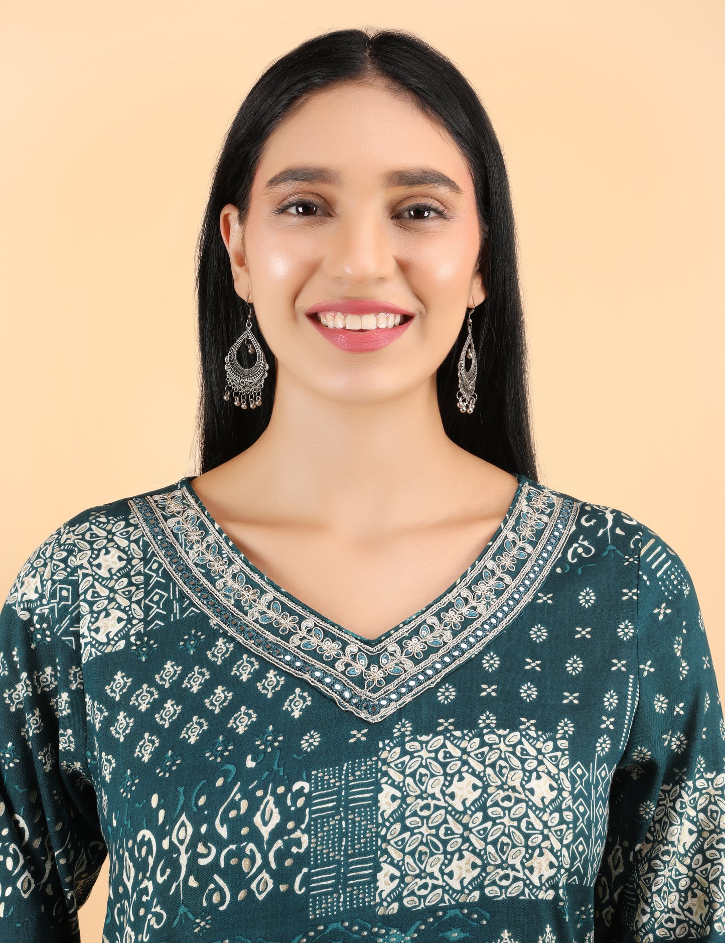 TEAL GREEN COTTON KURTI