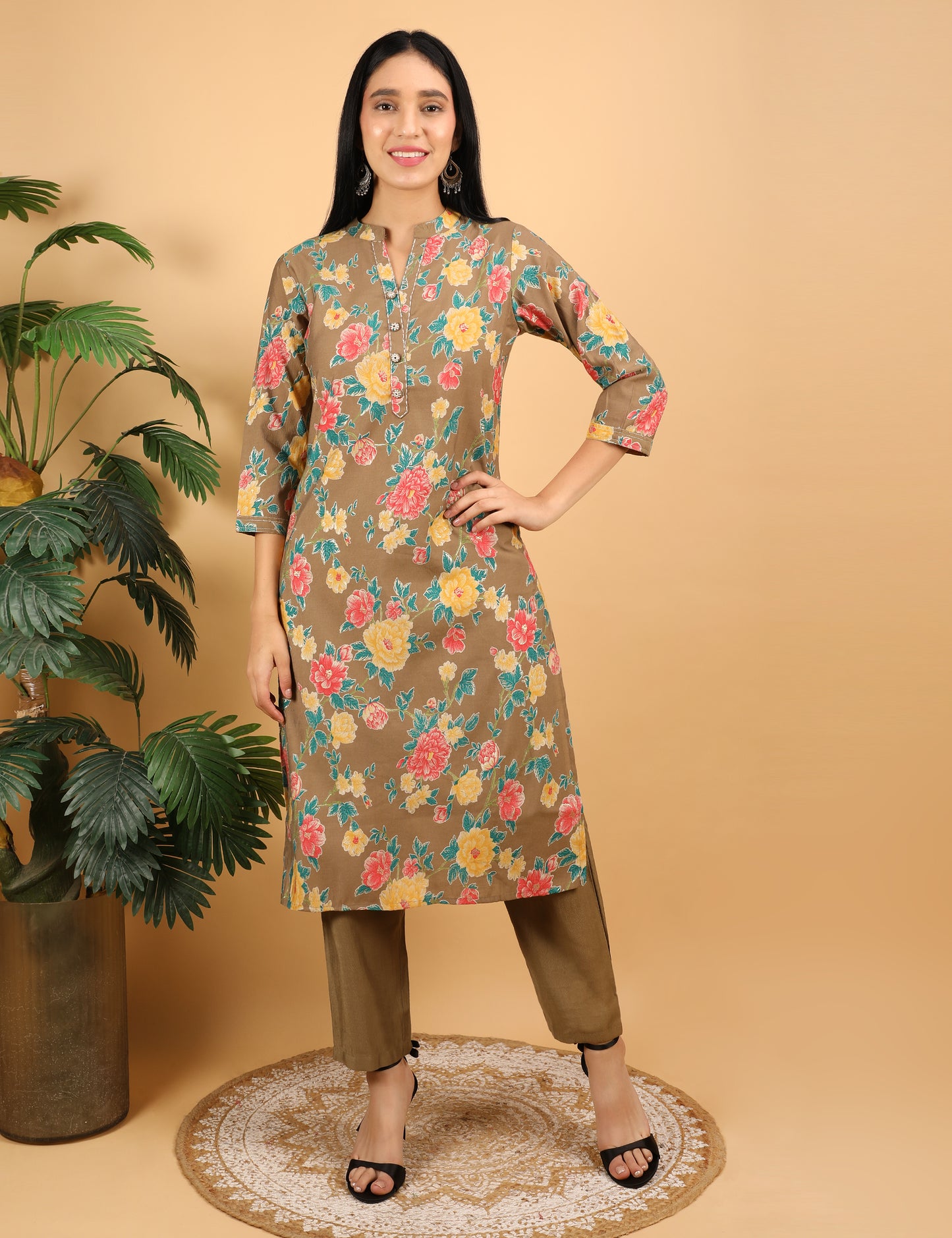 COTTON PRINTED KURTA SET