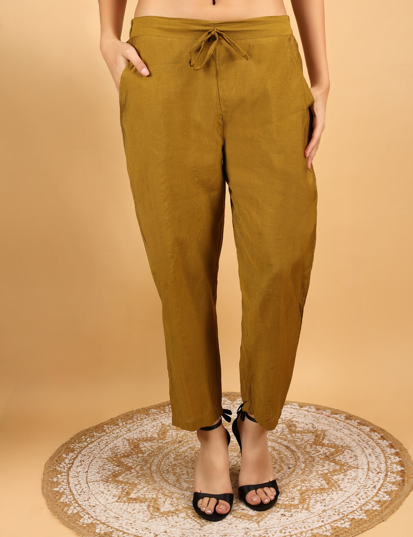 MUSTARD COTTON PRINTED KURTA SET