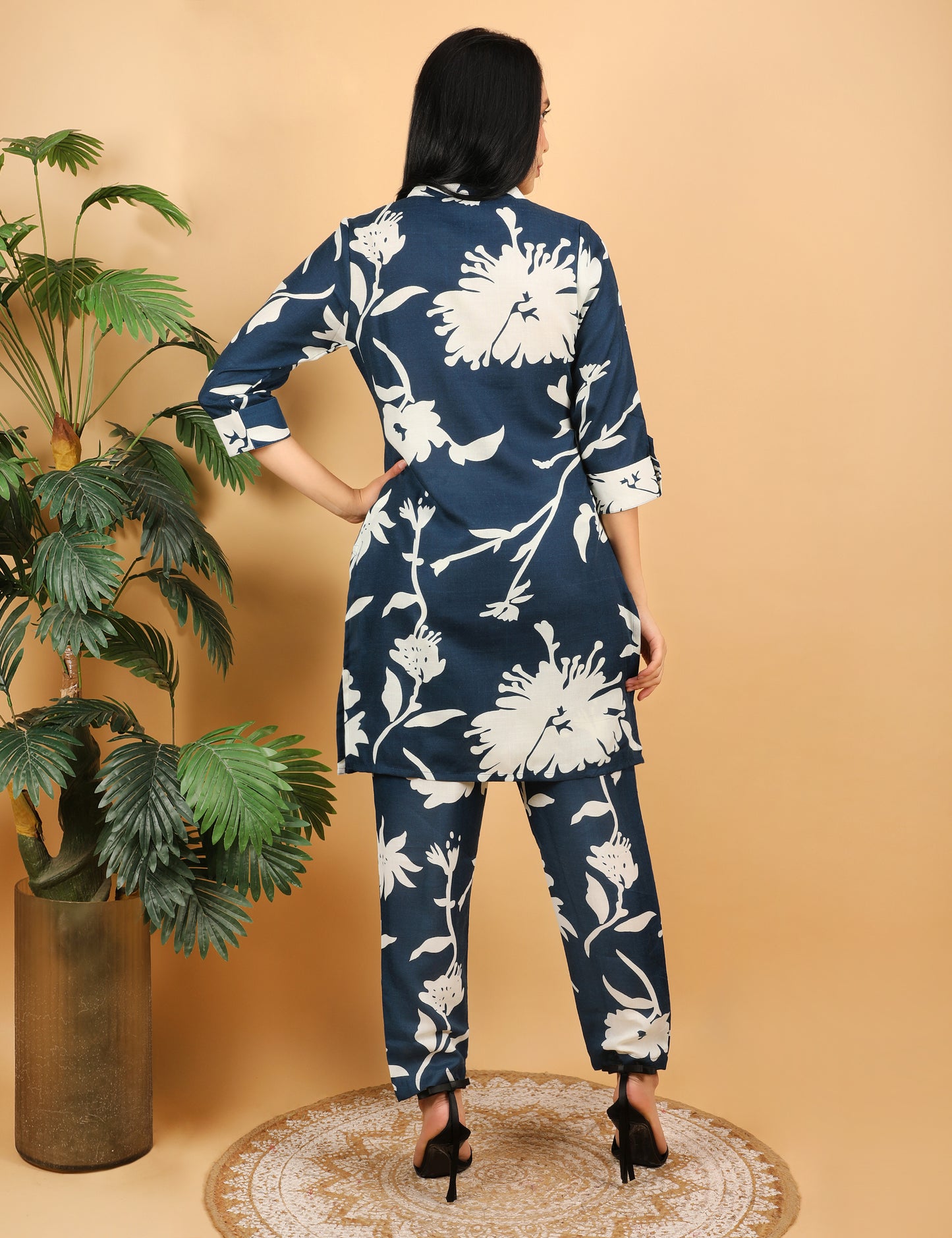 NAVY BLUE COTTON  CO-ORD SET