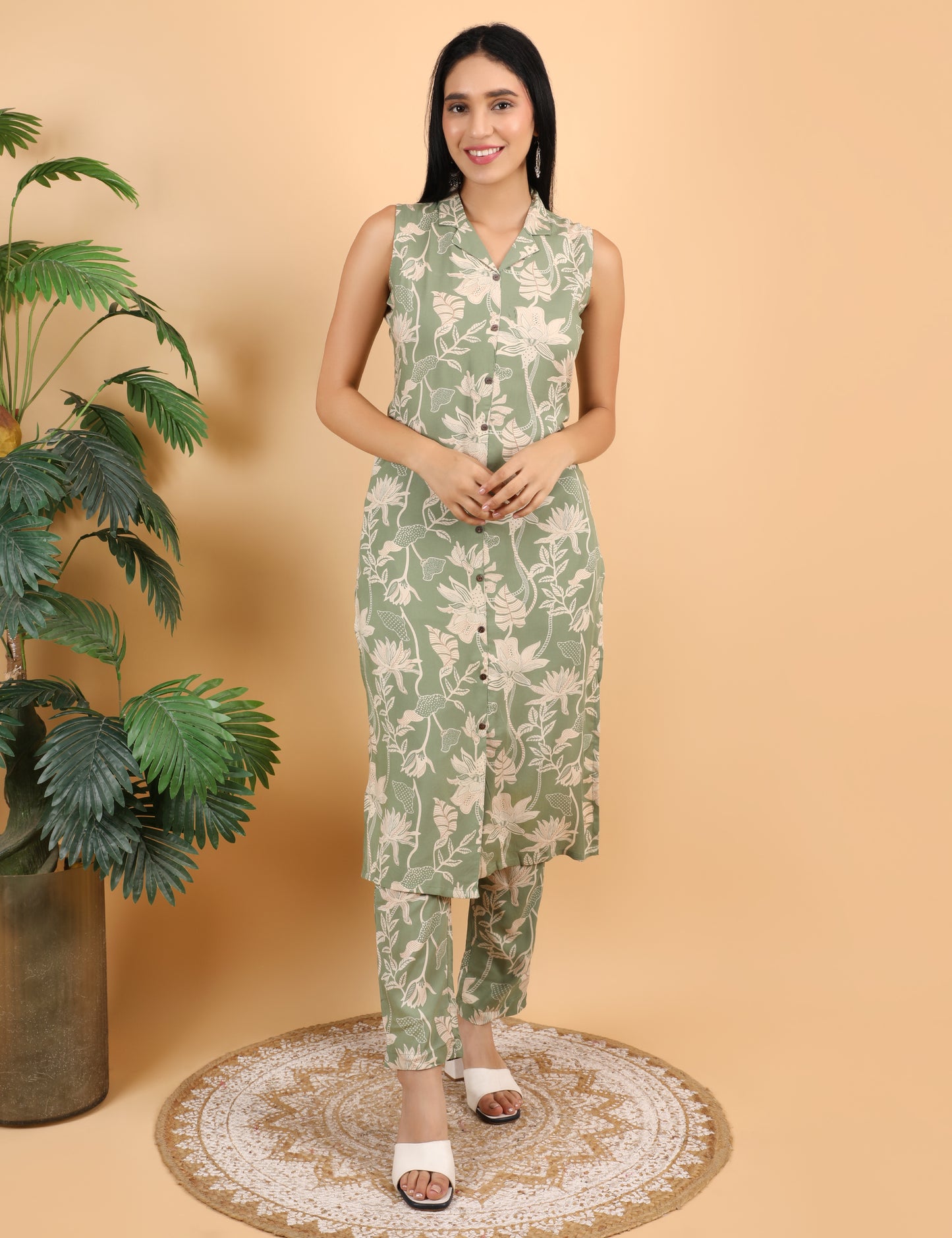 SAGE GREEN COTTON CO-ORD SET