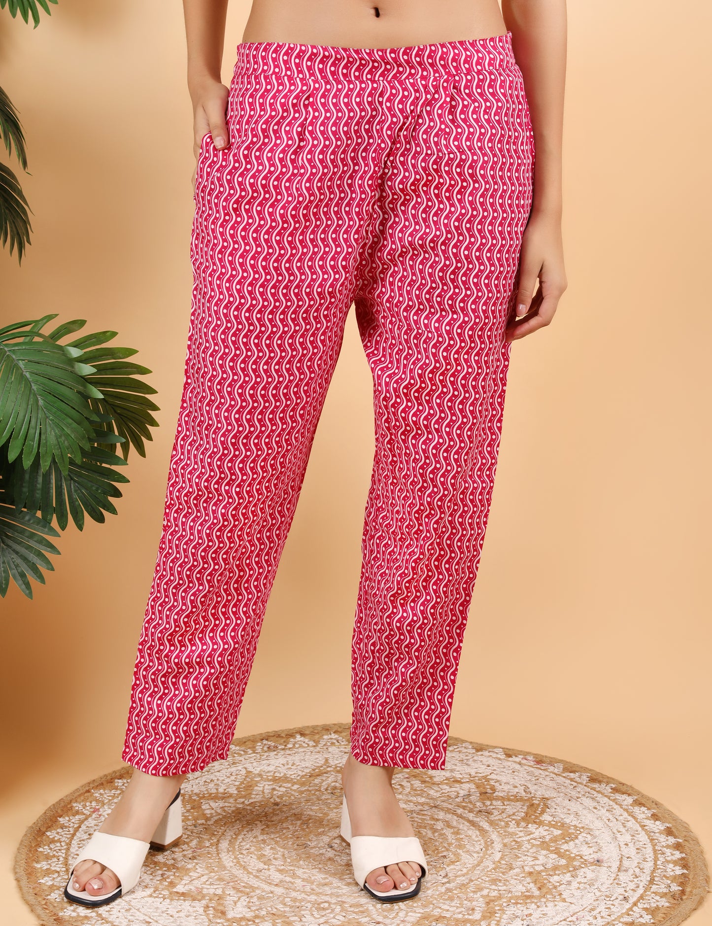 MAGENTA BANDHANI PRINT SUIT WITH DUPATTA