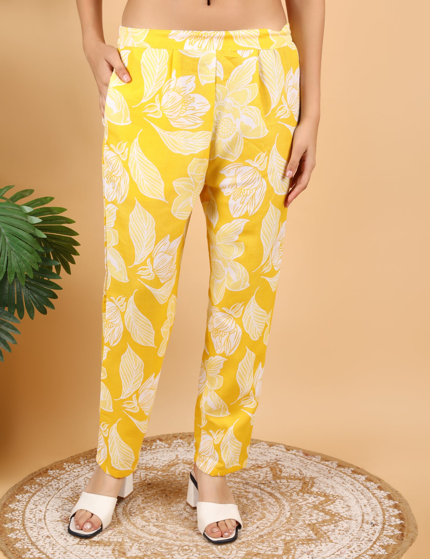 YELLOW COTTON PRINT CO-ORD SET