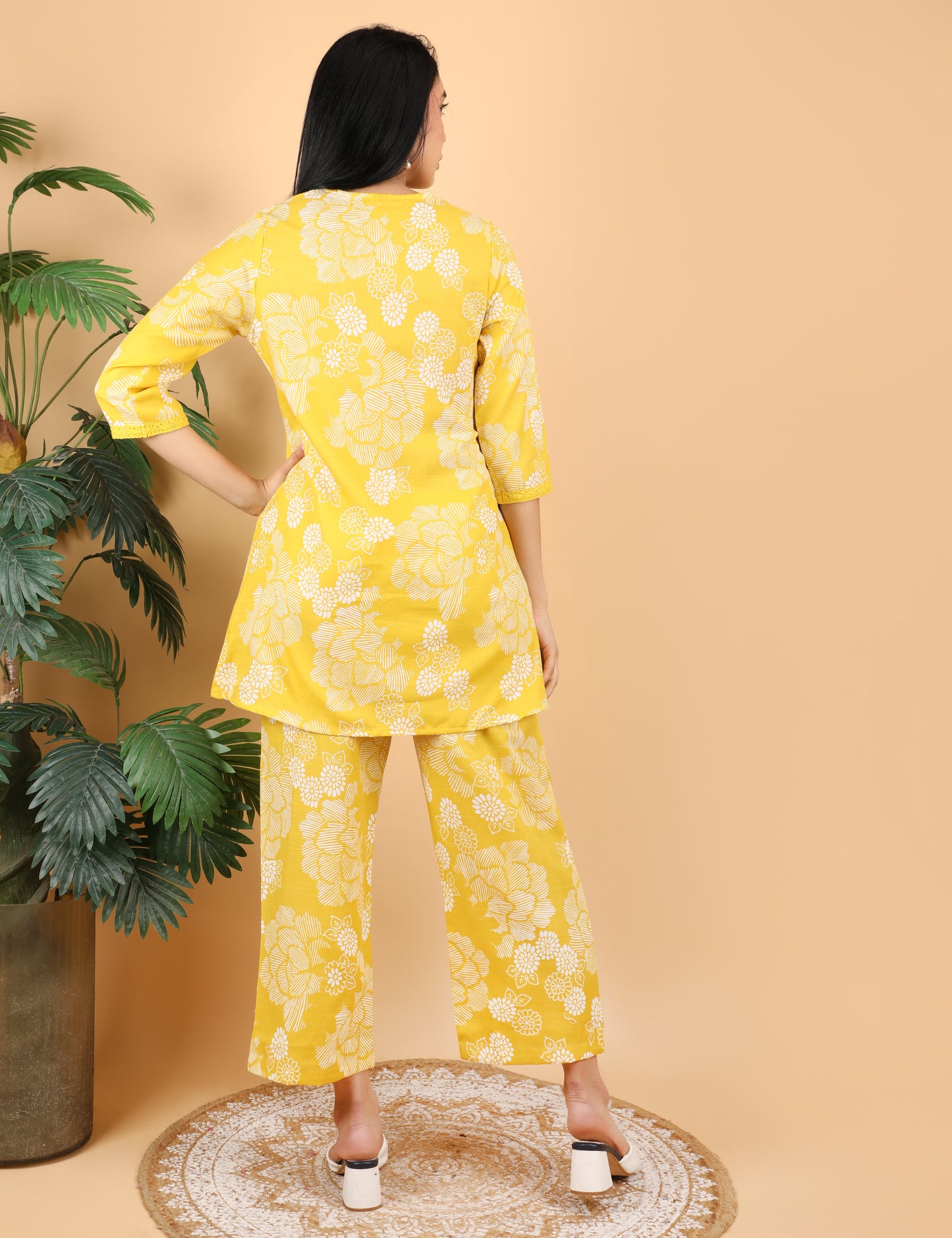 YELLOW  FINE COTTON CO-ORD SET