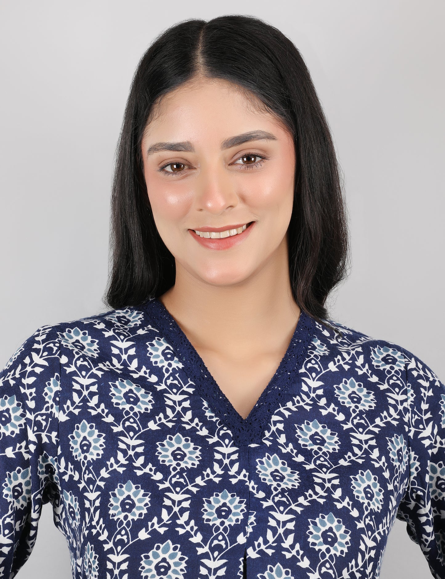 NAVY BLUE BLOCK PRINT CO-ORD SET