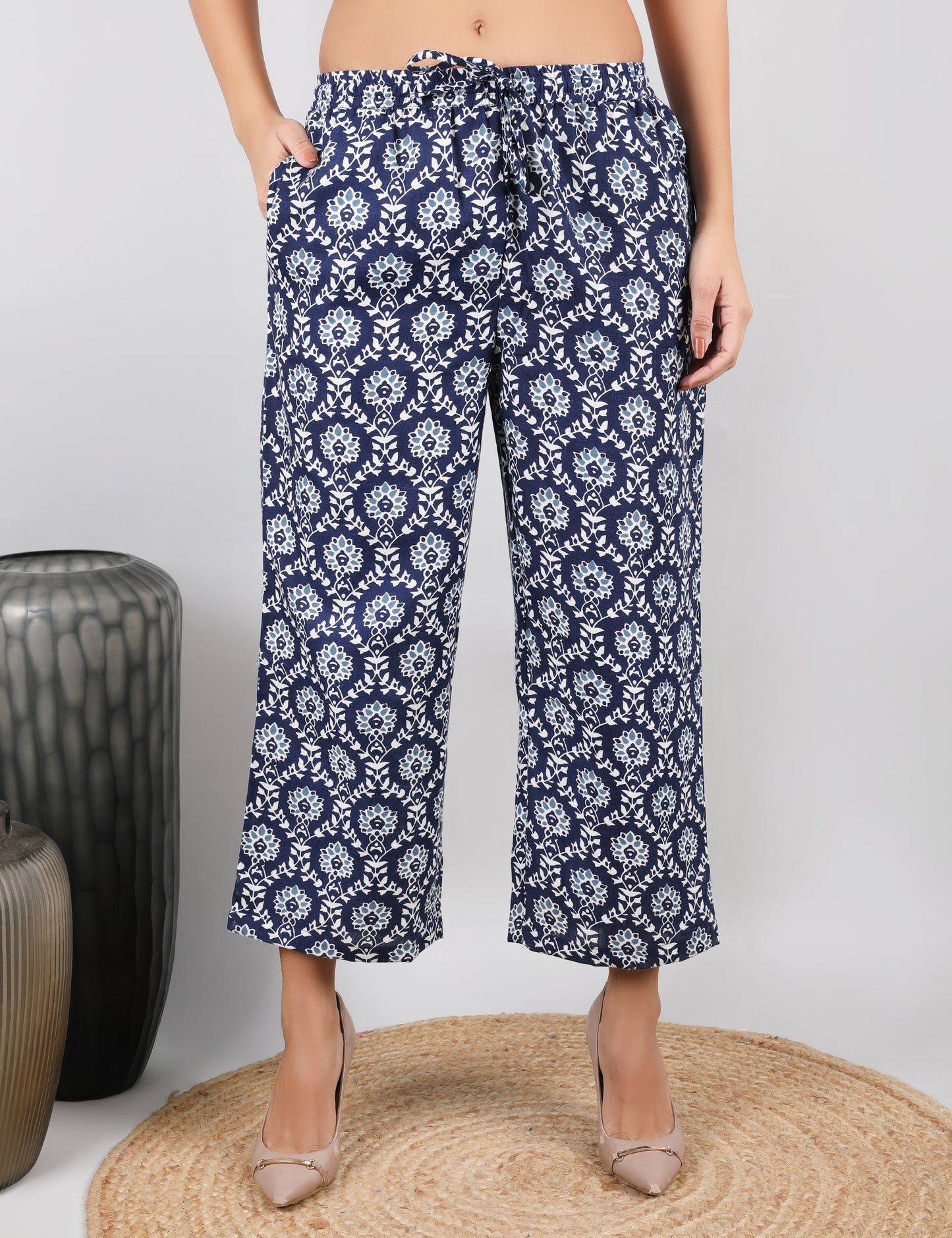 NAVY BLUE BLOCK PRINT CO-ORD SET