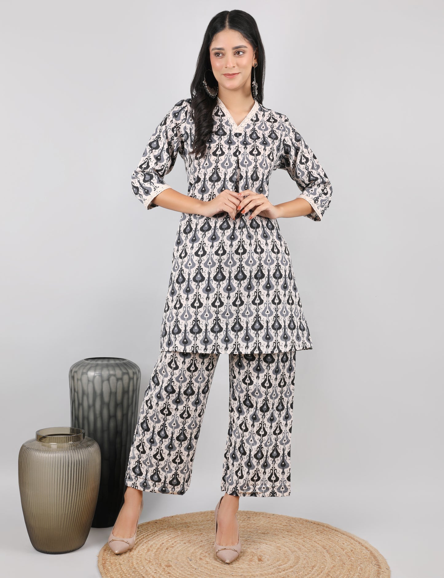 COTTON BLOCK PRINT CO-ORD SET