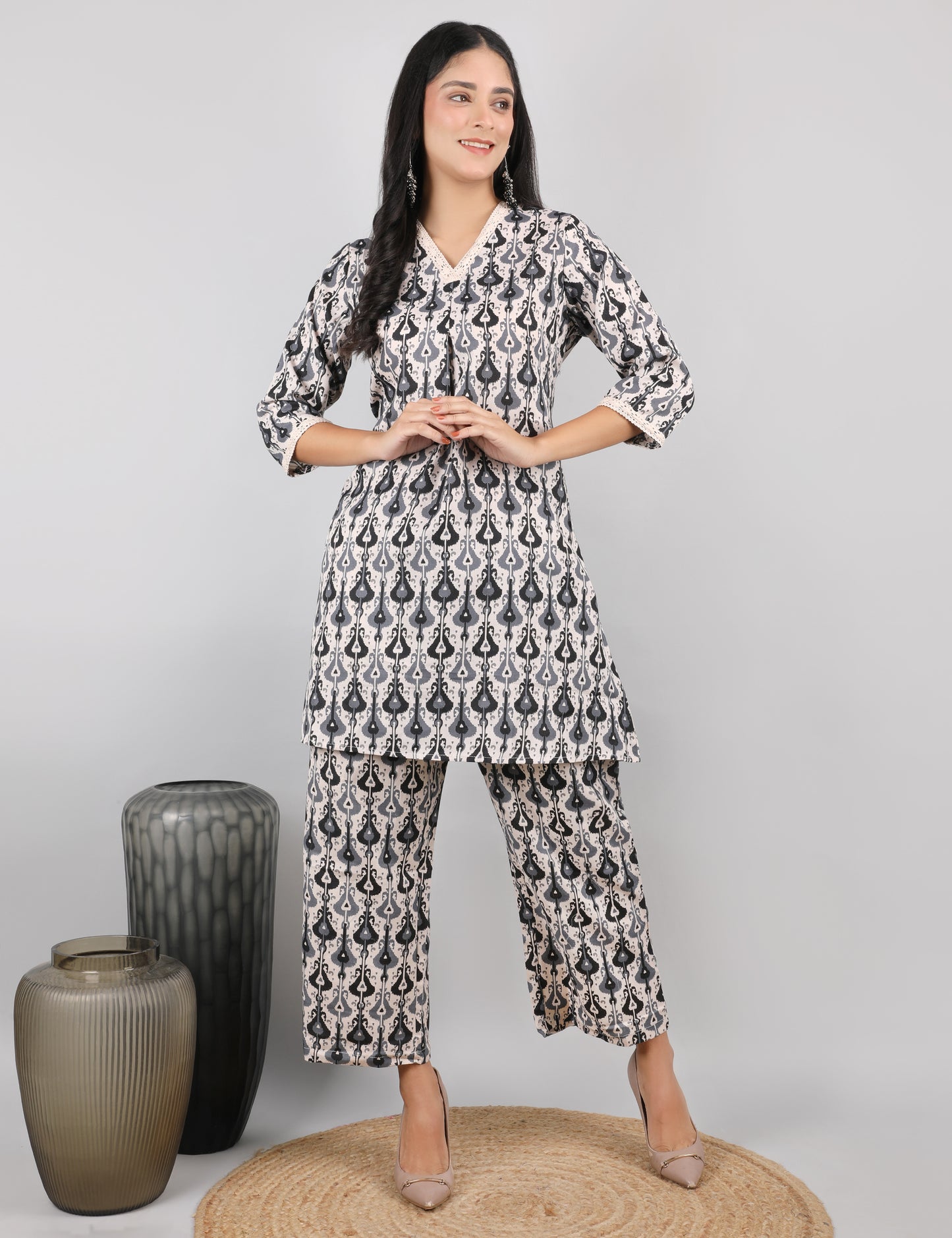 COTTON BLOCK PRINT CO-ORD SET