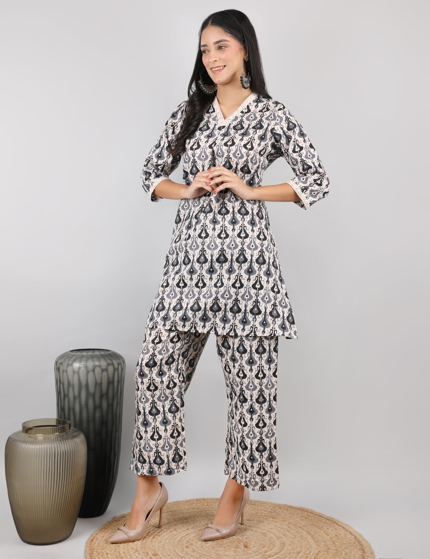 COTTON BLOCK PRINT CO-ORD SET