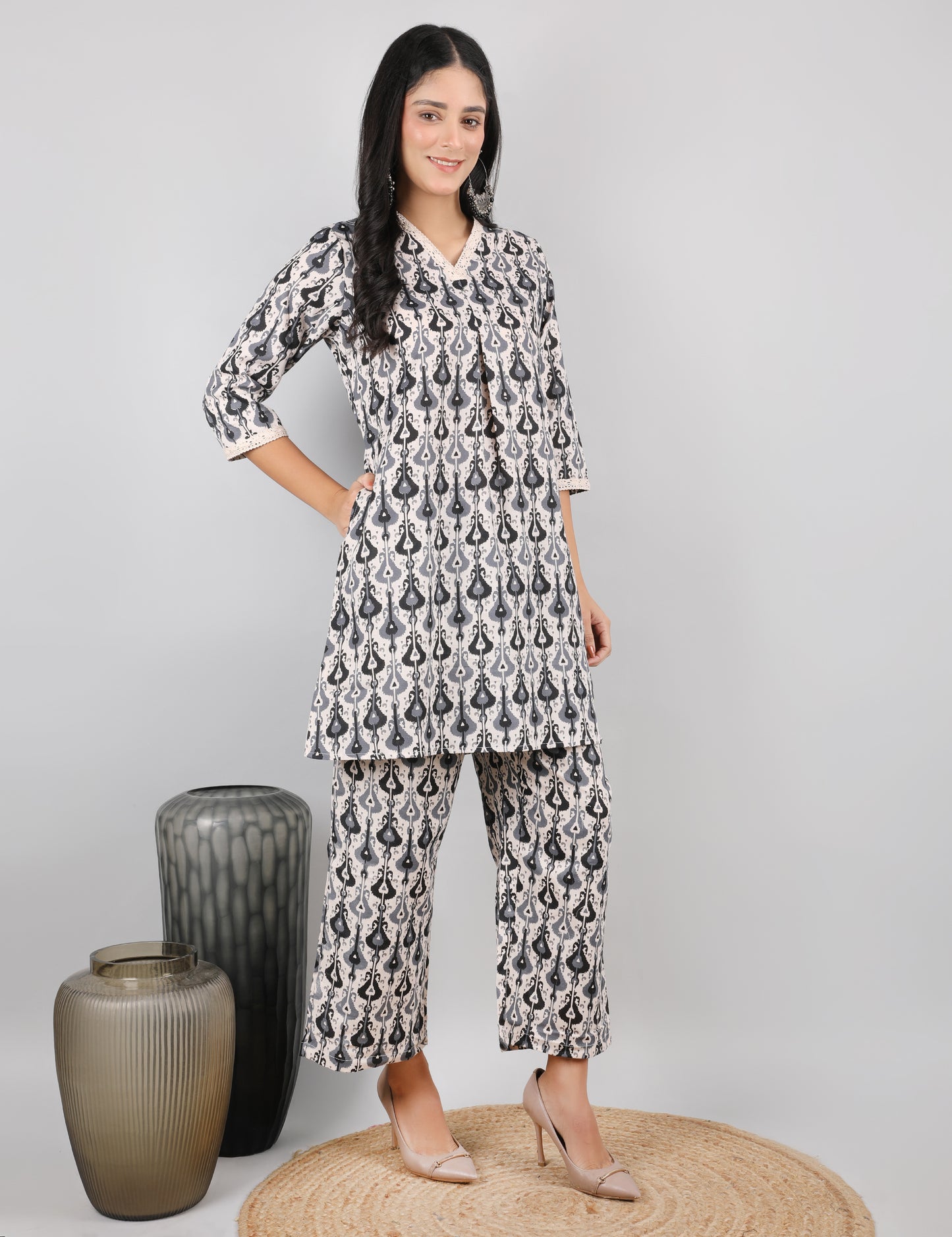 COTTON BLOCK PRINT CO-ORD SET