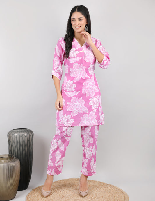 MOUVE PINK COTTON CO-ORD SET