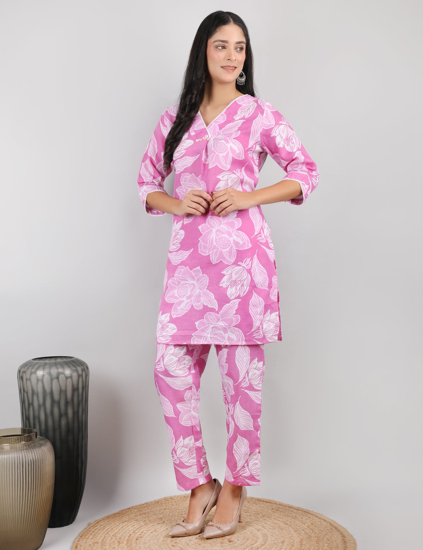 MOUVE PINK COTTON CO-ORD SET