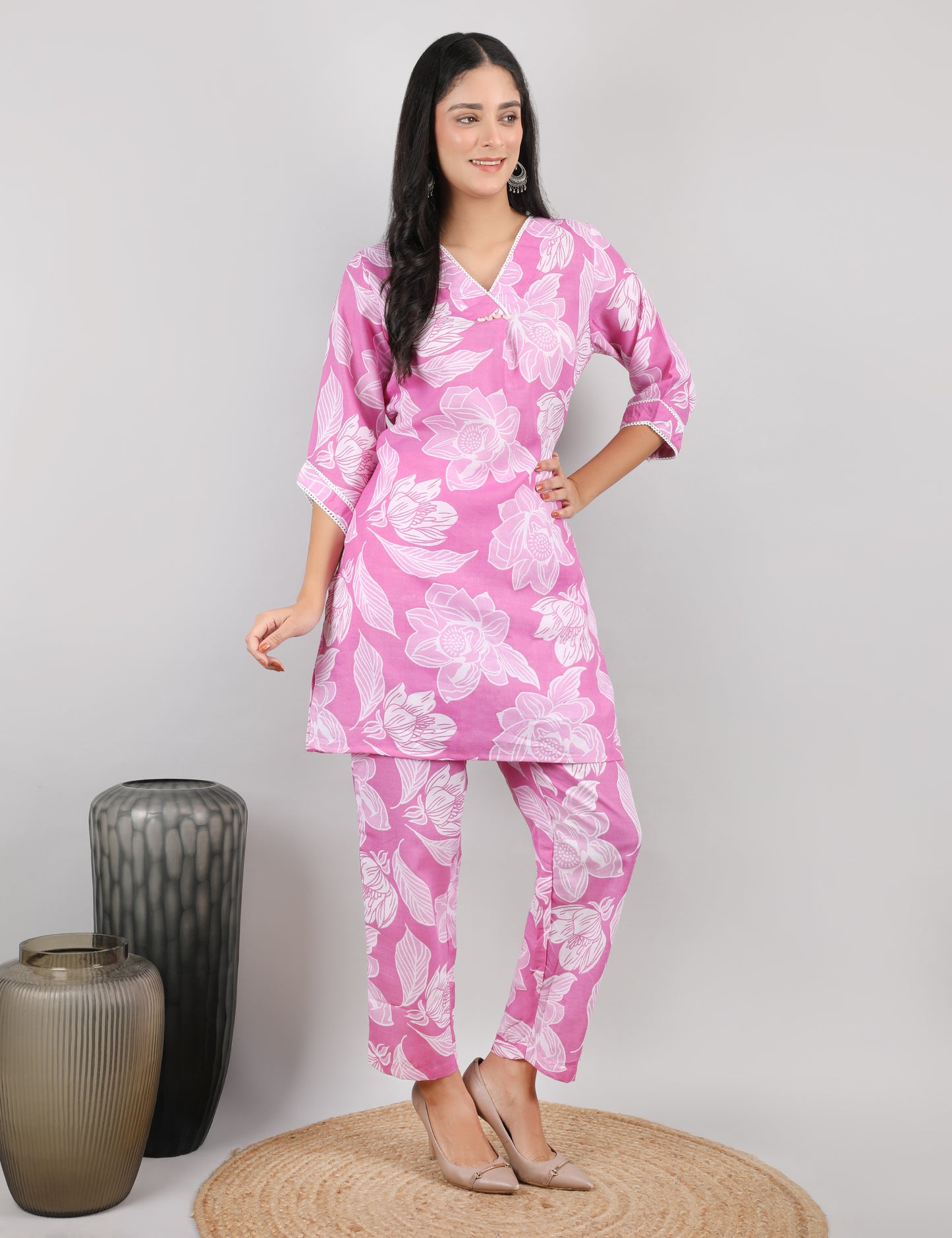MOUVE PINK COTTON CO-ORD SET