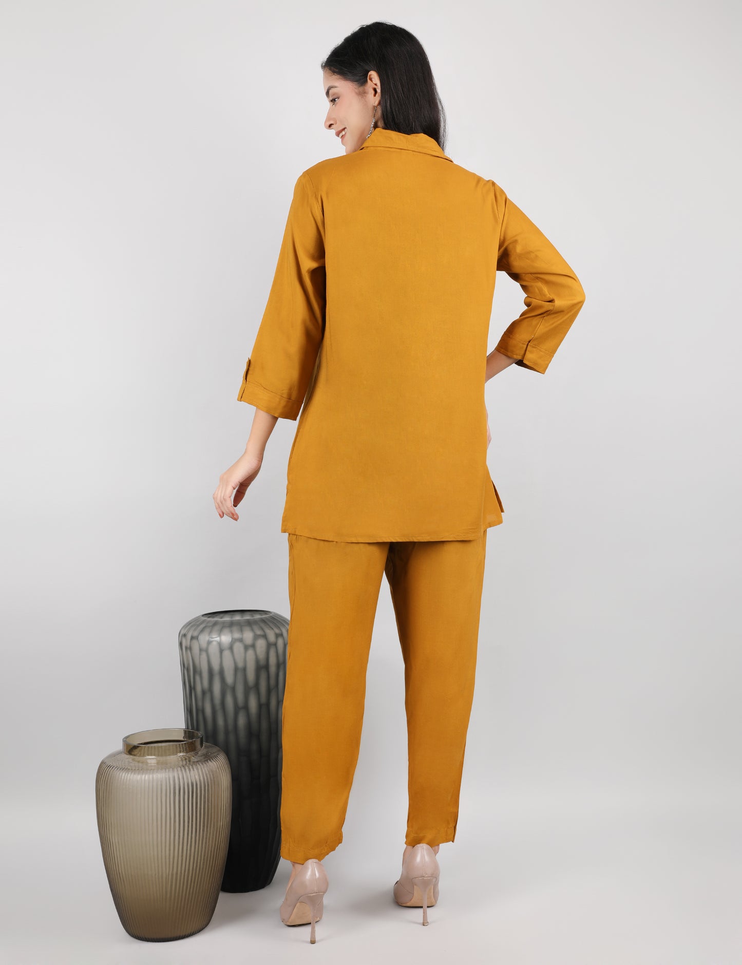 MUSTARD COTTON CO-ORD SET FOR WOMEN