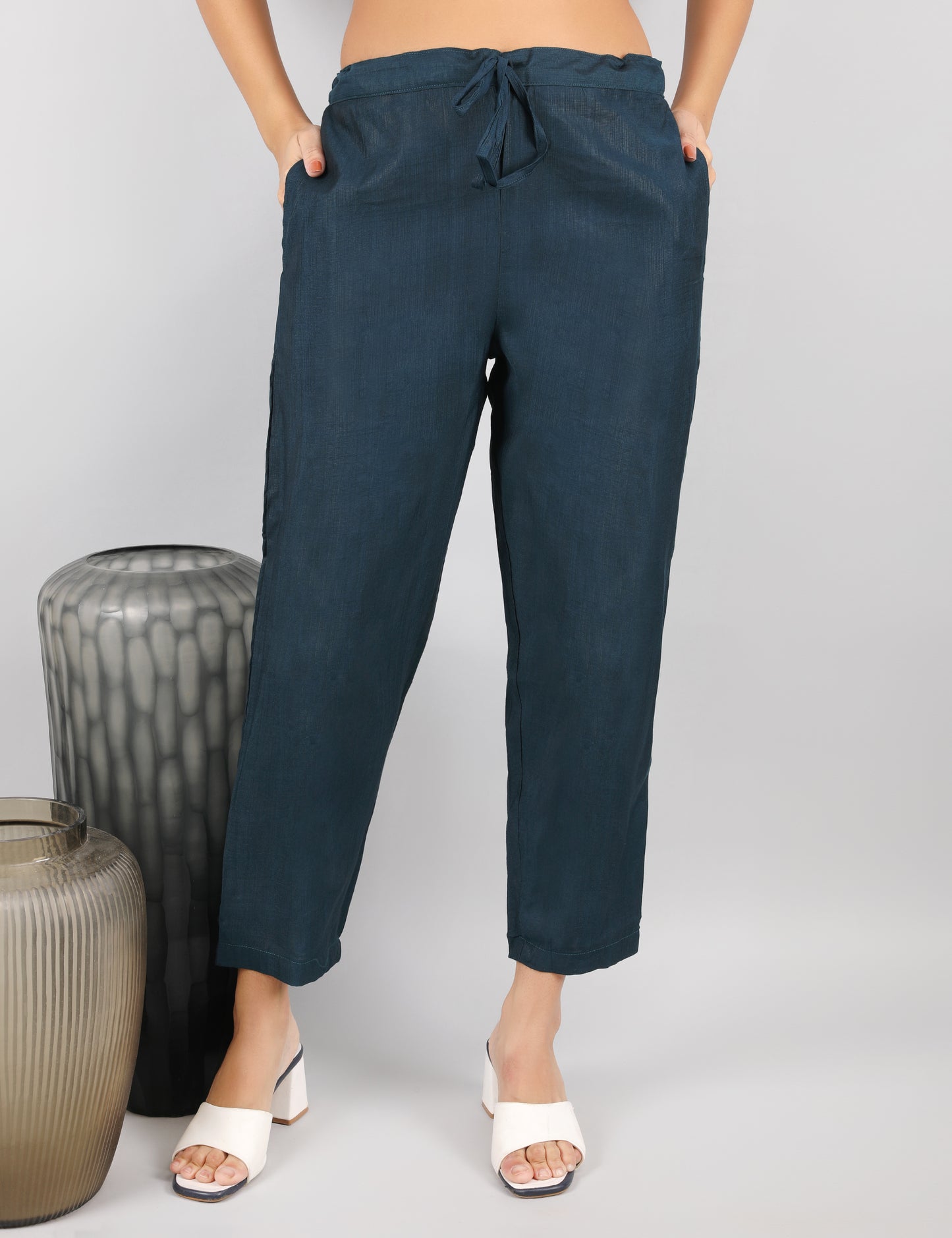 PEACOCK COLOURED COTTON  KURTA SET