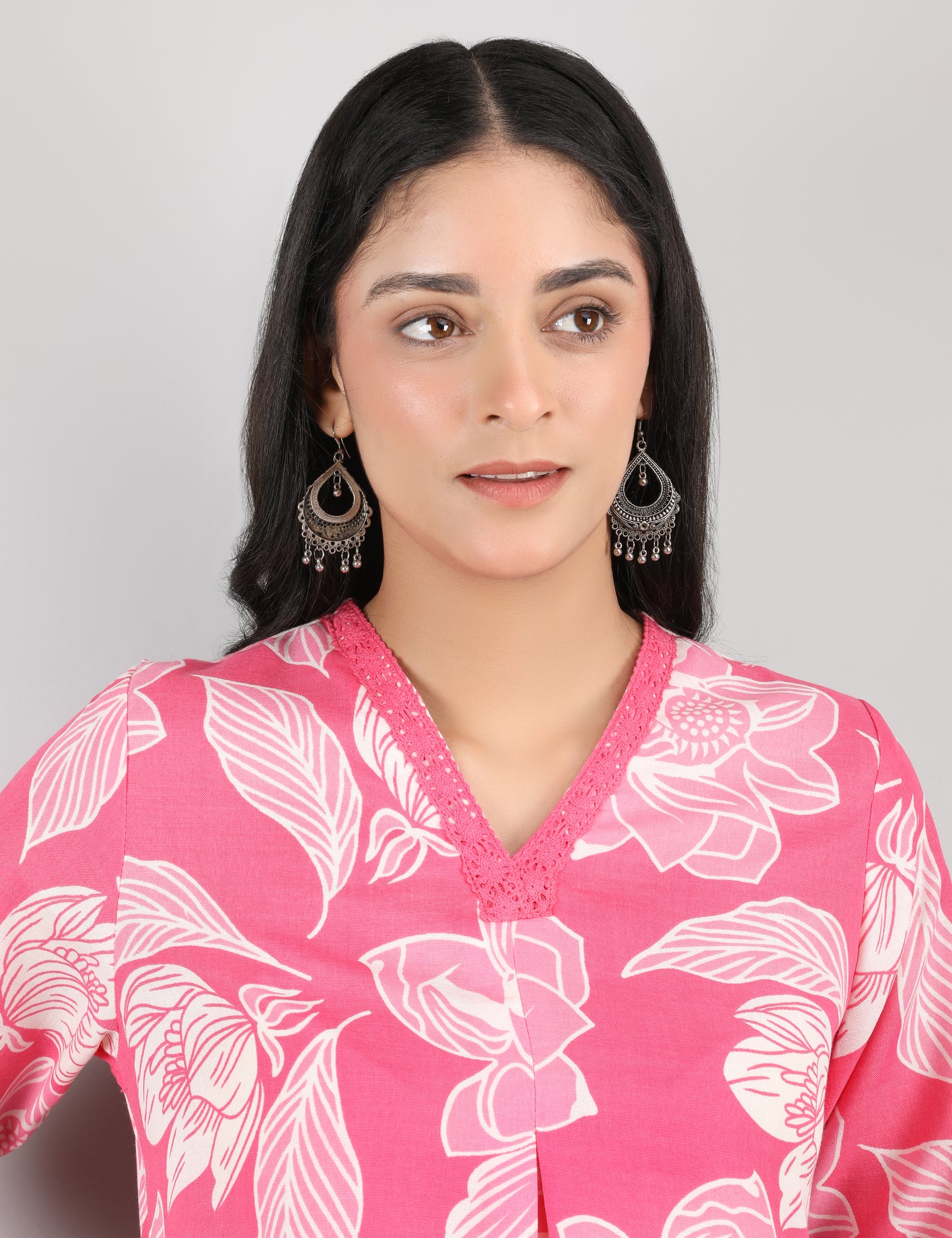 PINK COTTON PRINT CO-ORD SET KURTA