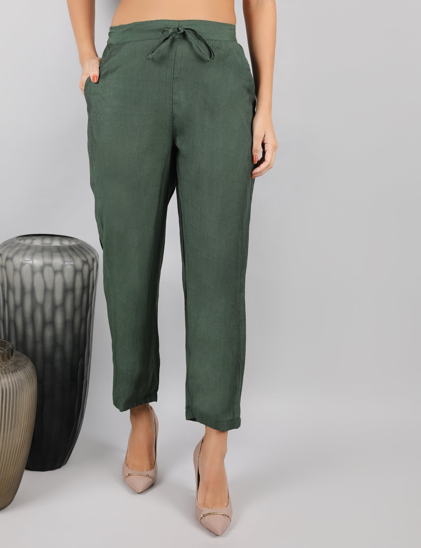 GREEN PRINTED  COTTON KURTA SET