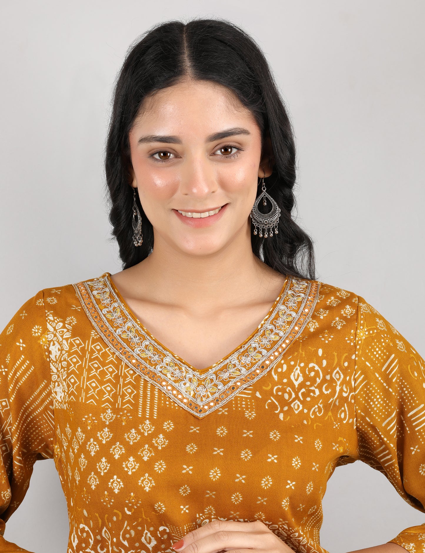 MUSTARD YELLOW COTTON KURTI