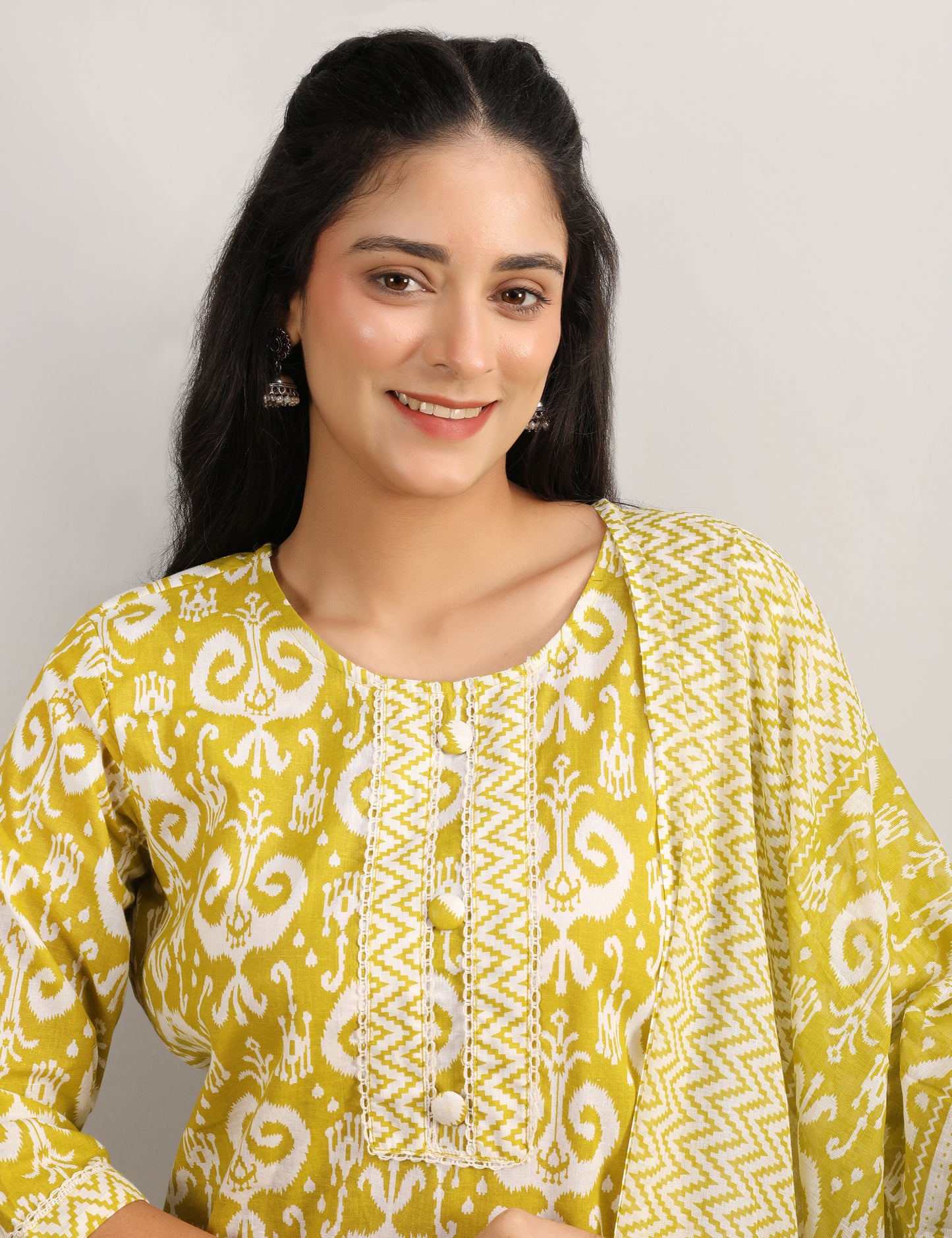 LIME YELLOW STRAIGHT SUIT WITH DUPATTA