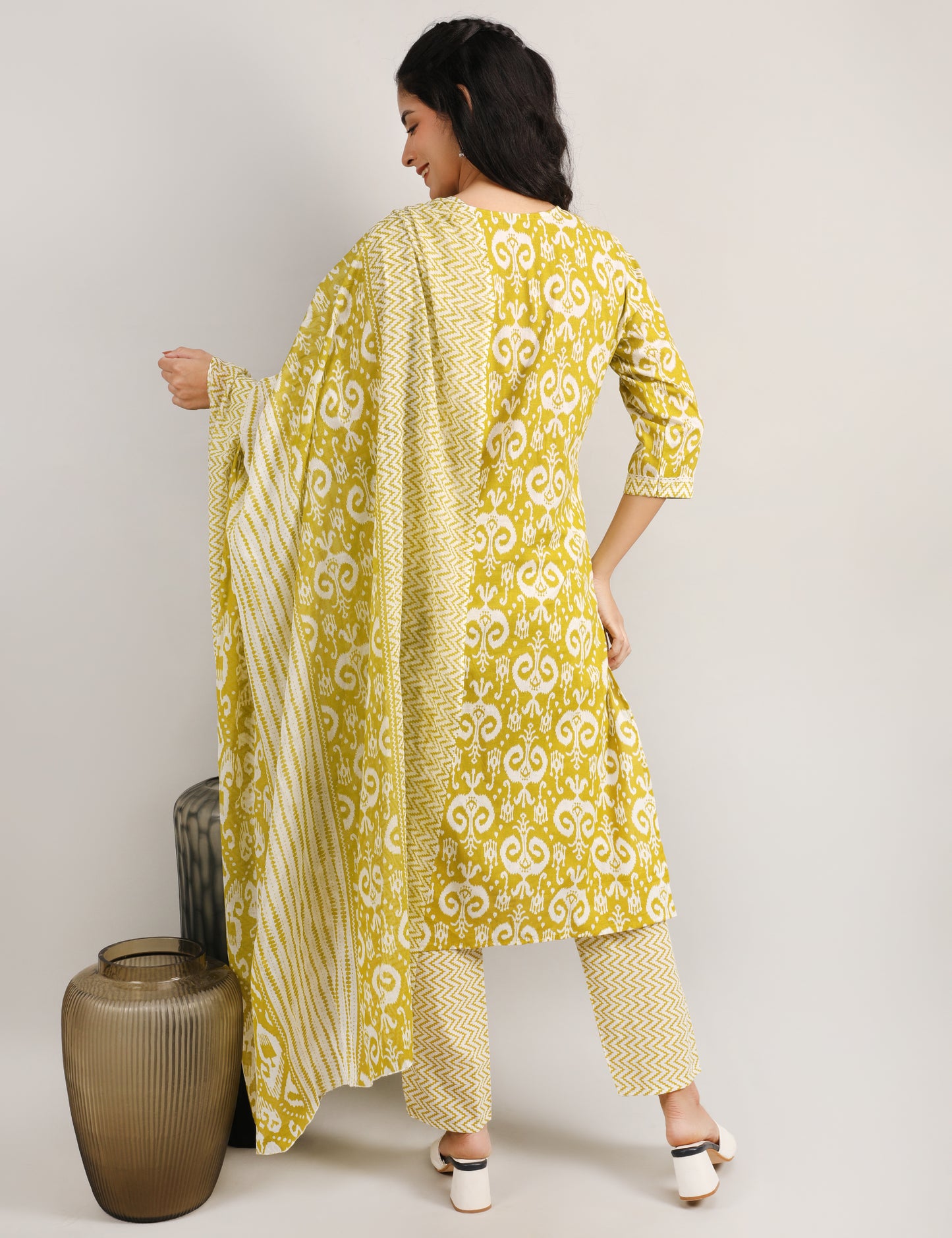 LIME YELLOW STRAIGHT SUIT WITH DUPATTA