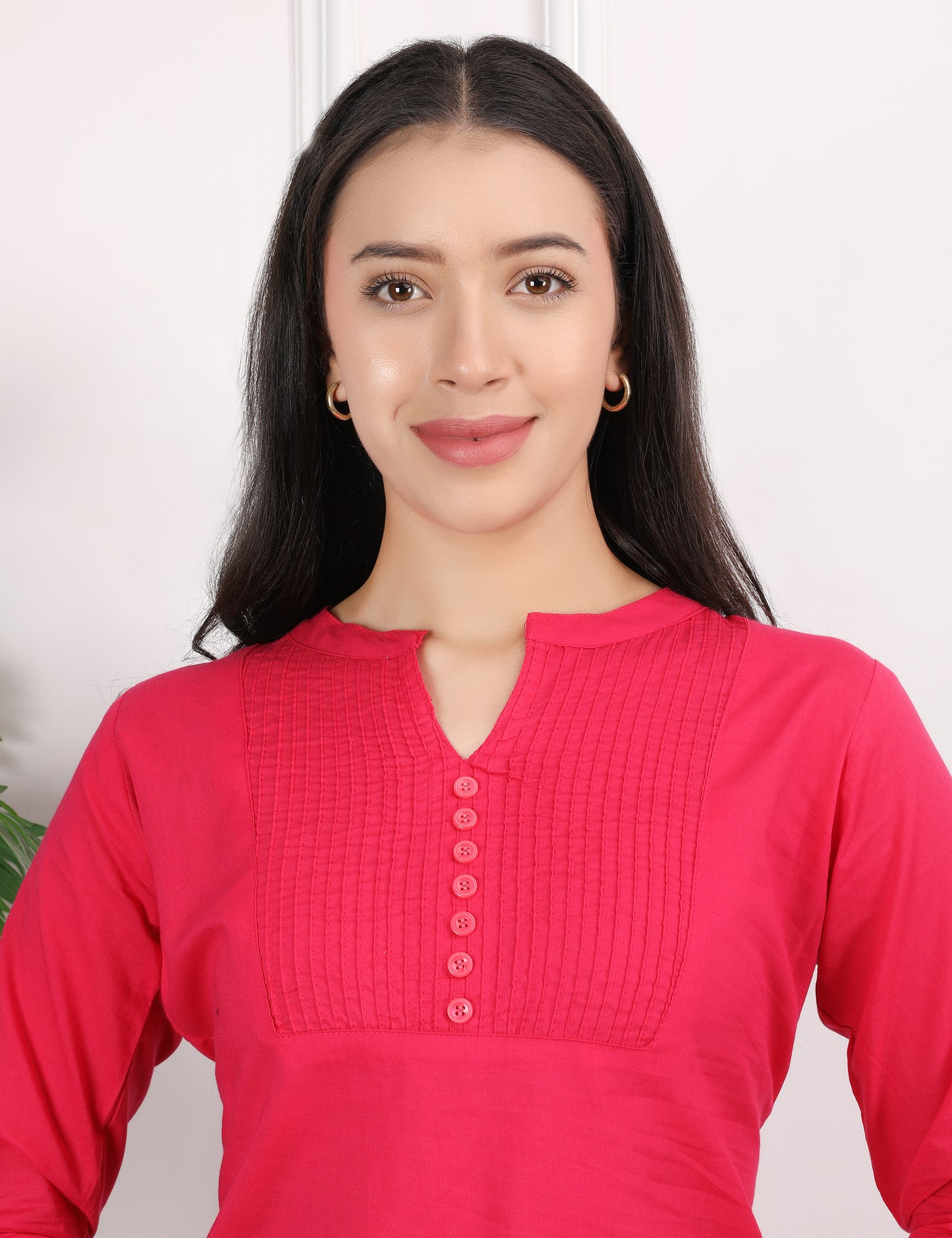 SOLID PINK SHORT KURTI
