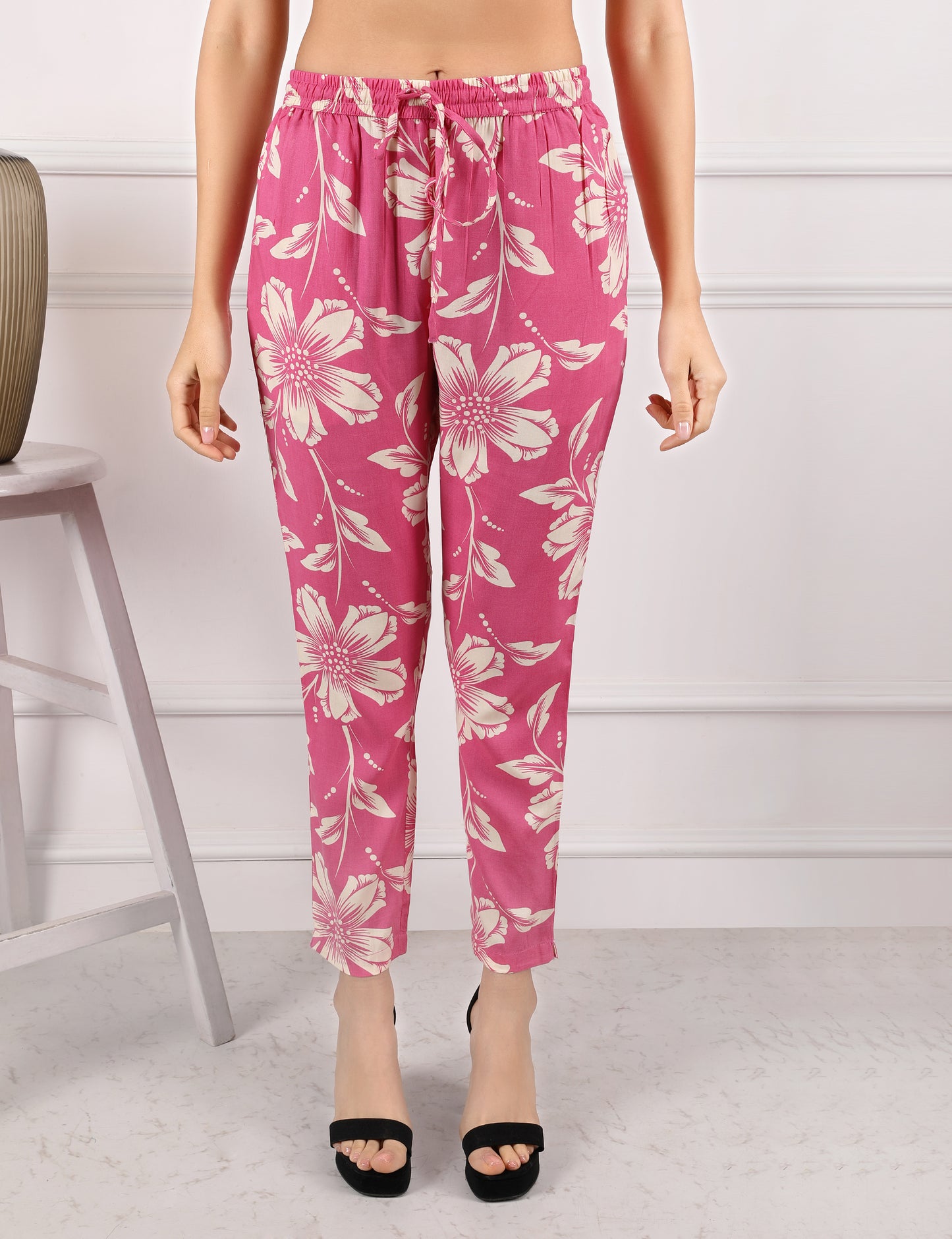 ROSE PINK COTTON PRINT KURTA SET