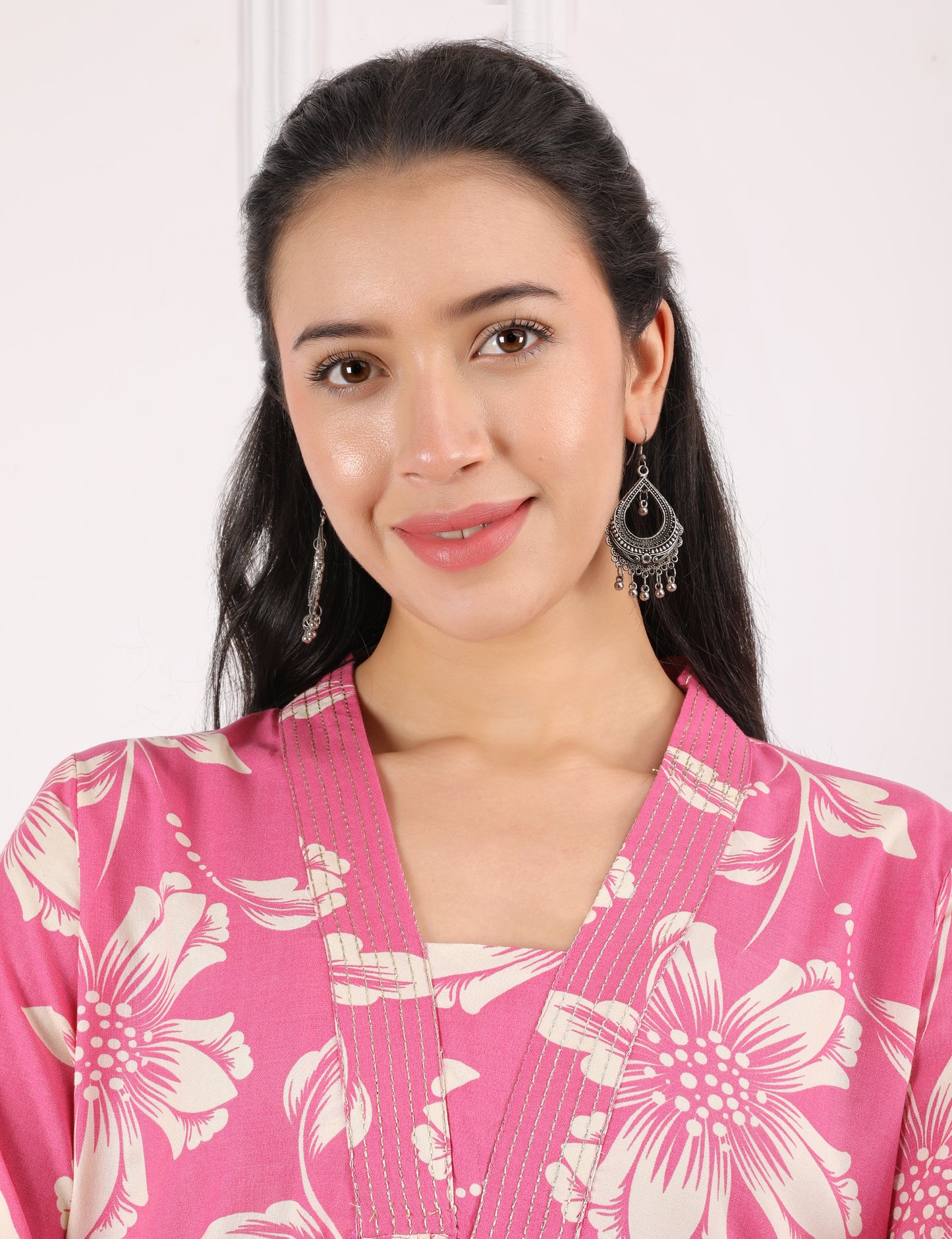 ROSE PINK COTTON PRINT KURTA SET