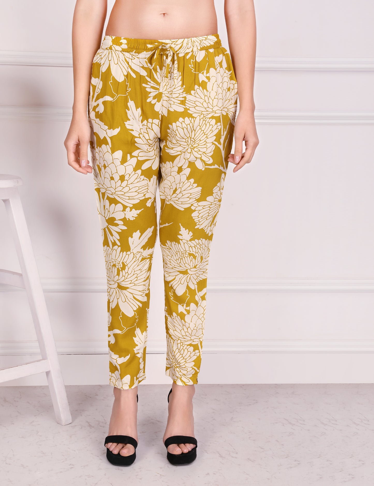 MUSTARD YELLOW COTTON PRINT KURTA SET