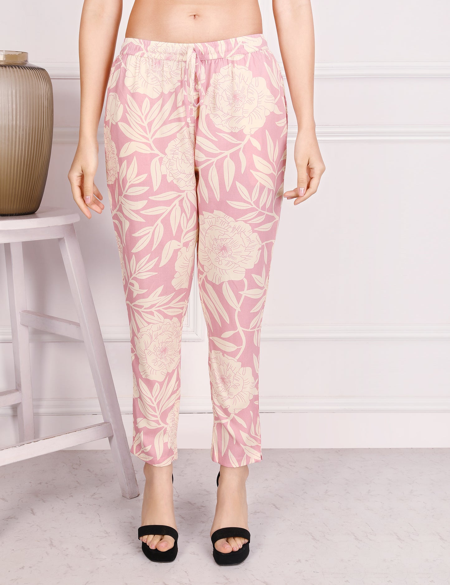 BLUSH PINK COTTON PRINT KURTA SET