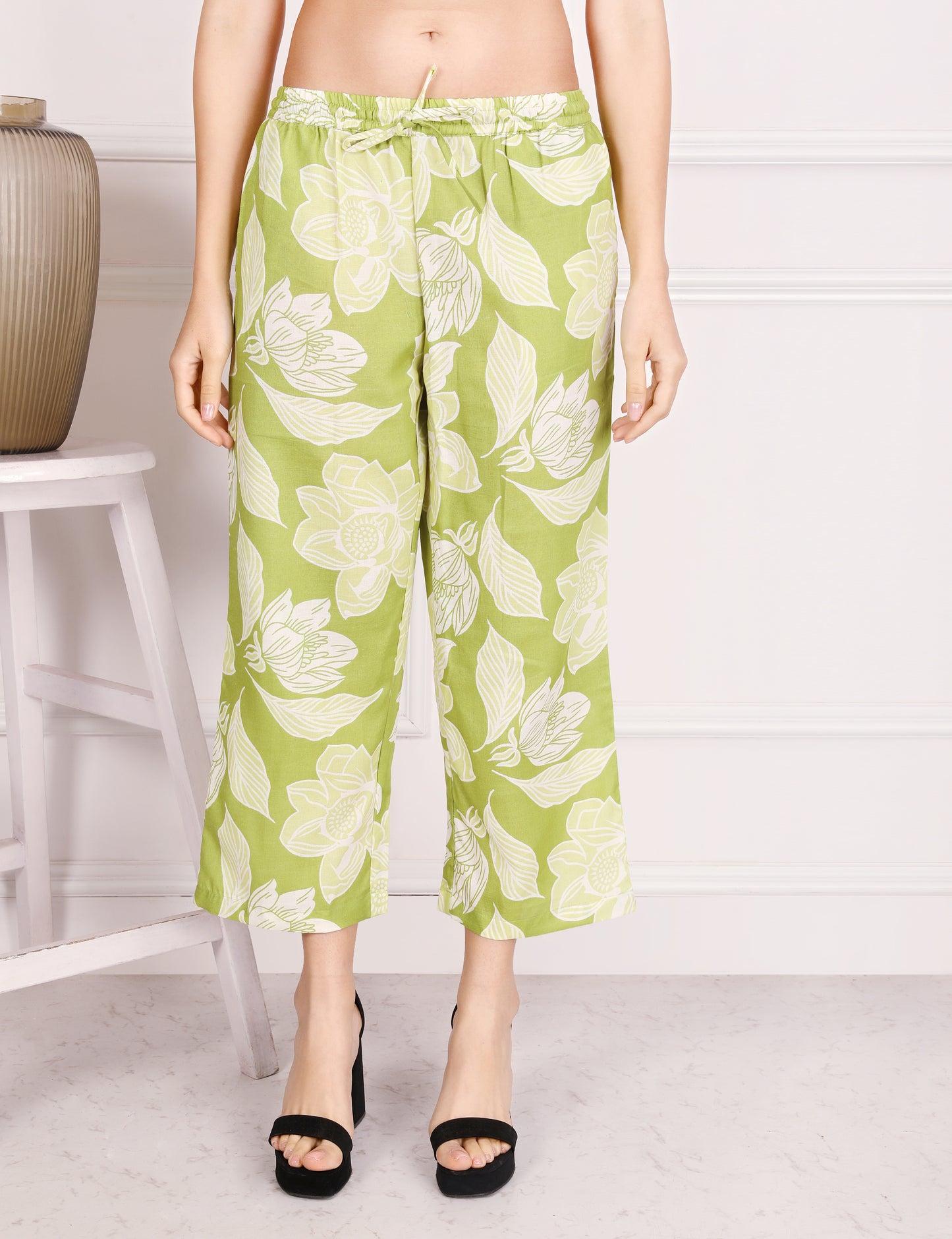 PISTA GREEN COTTON PRINT CO ORD SET