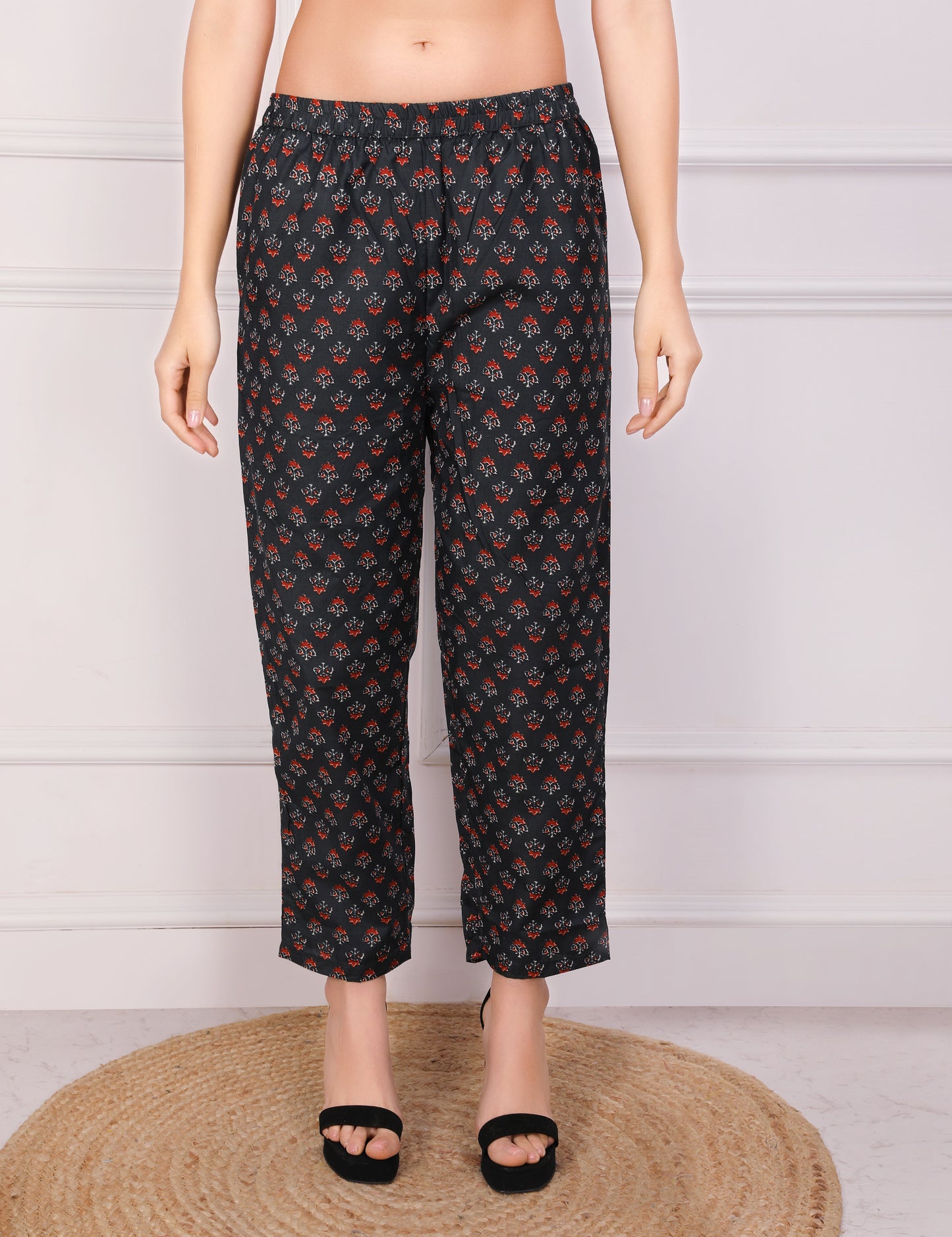 PEACOCK BLUE BLOCK PRINT STRAIGHT SUIT