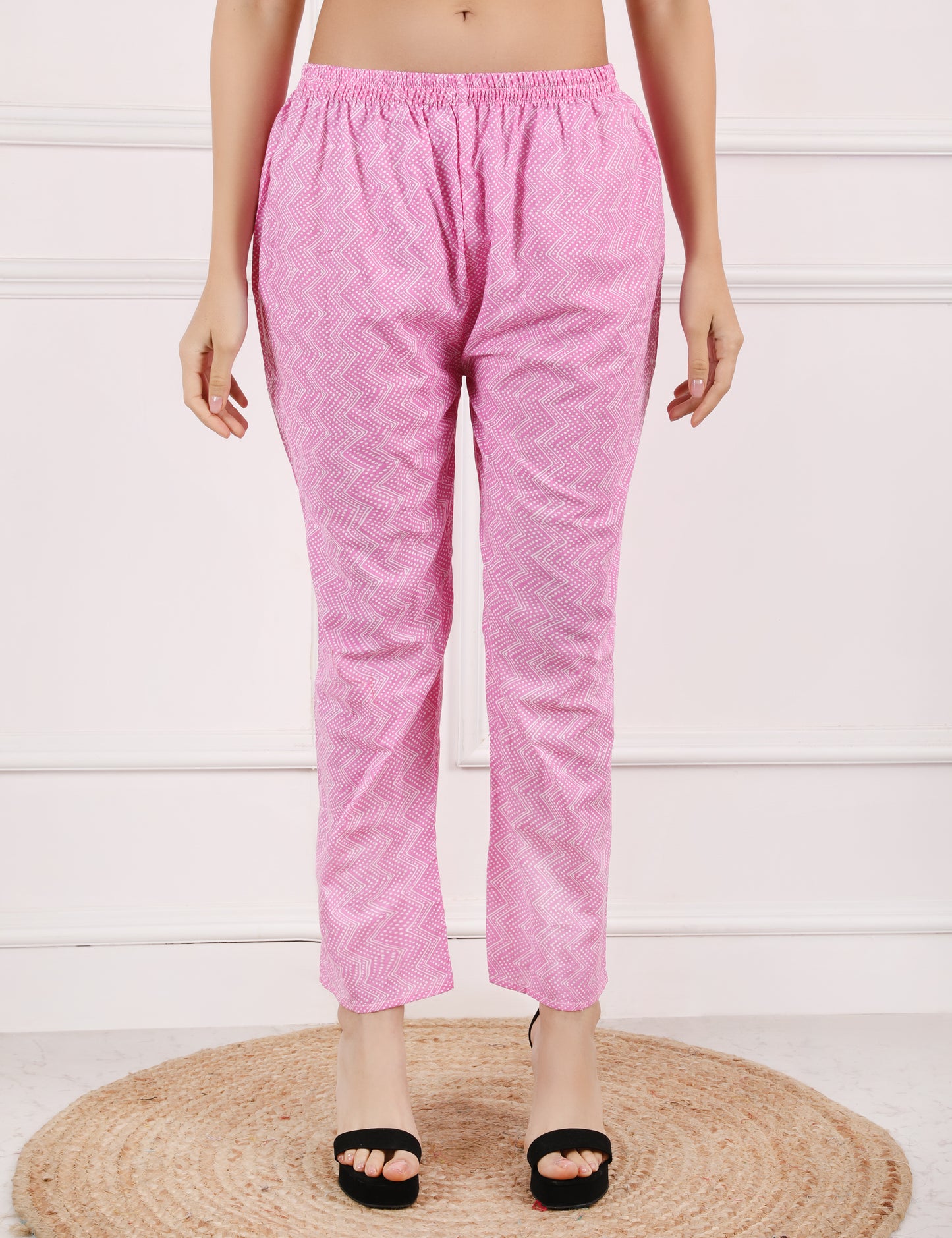 REFRESHING PINK COTTON PRINT STARIGHT SUIT WITH DUPATTA