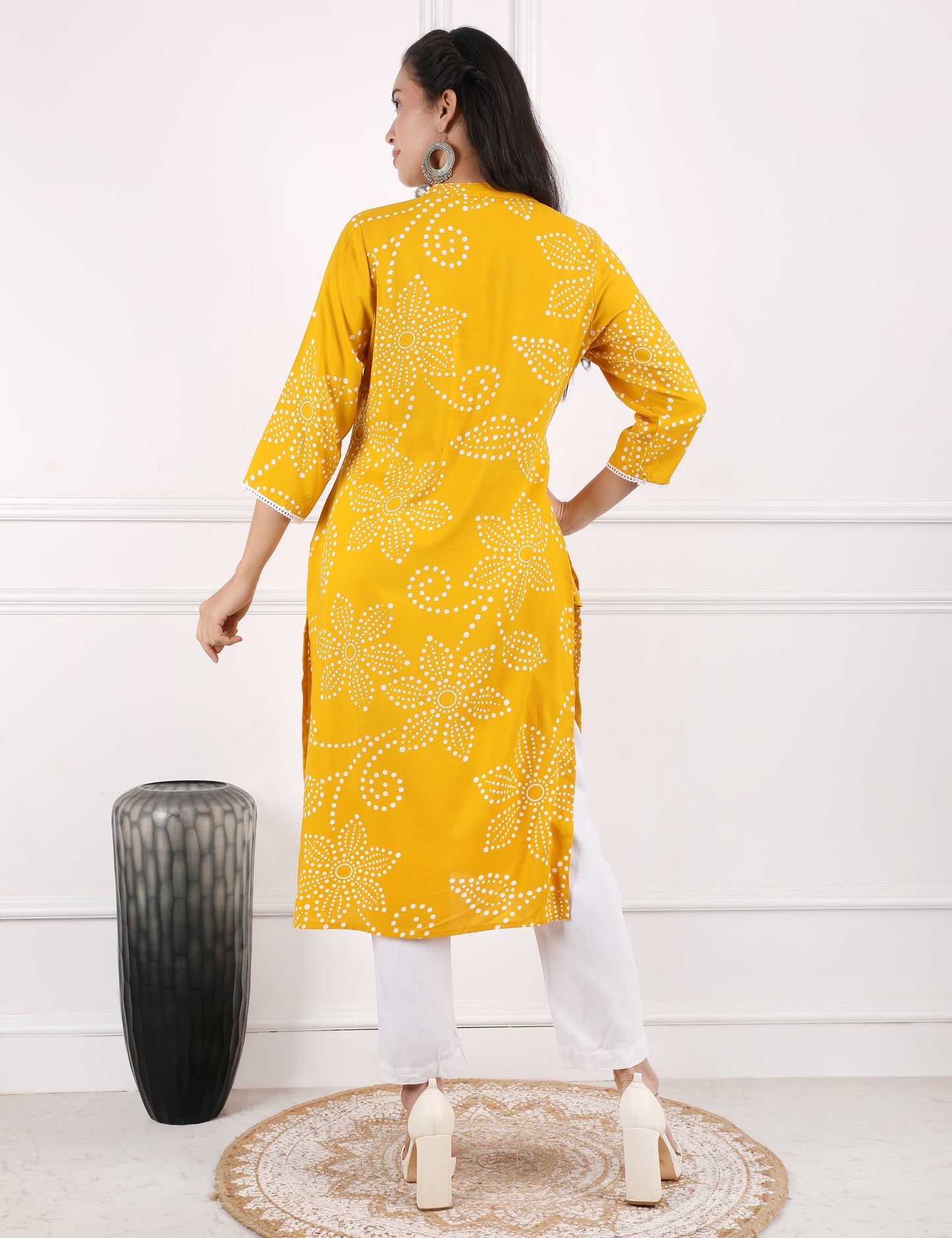MUSTARD YELLOW REYON KURTI